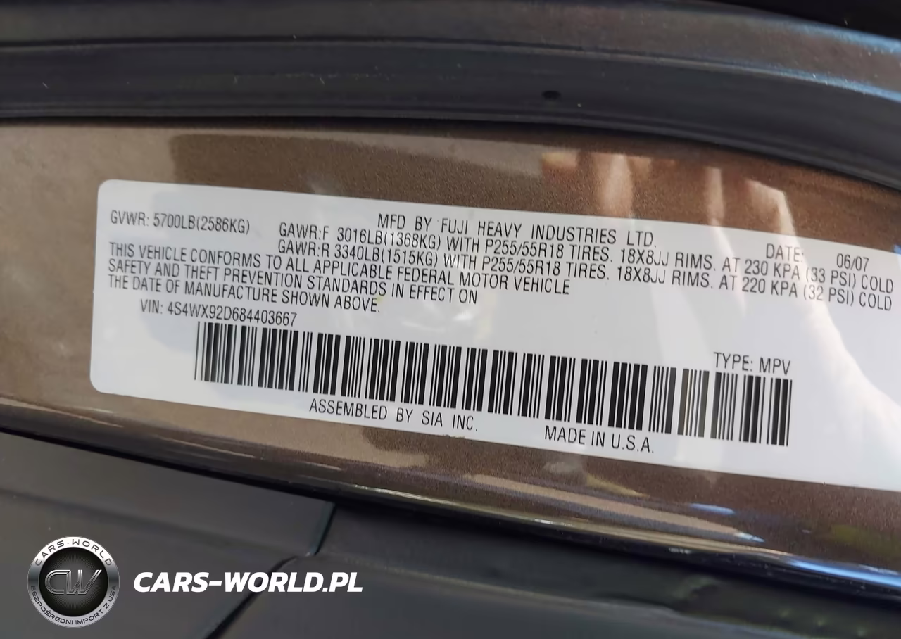 2008 Subaru Tribeca Limited 5-Passenger VIN:4S4WX92D684403667 - 9