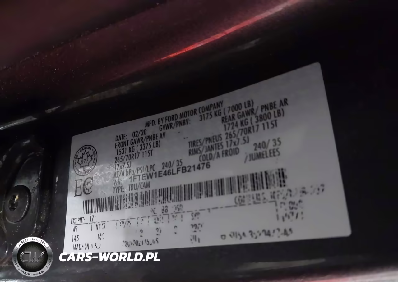 2020 Ford F-150 Xlt VIN:1FTEW1E46LFB21476 - 9