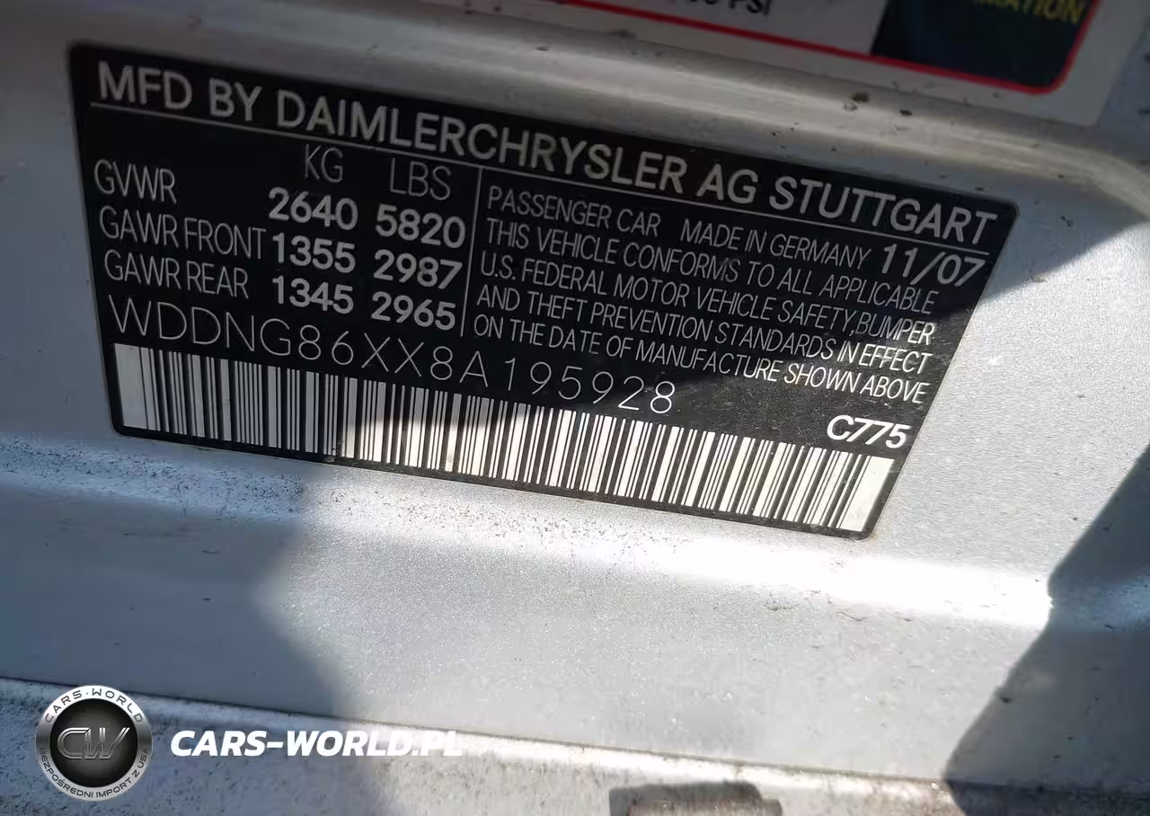 2008 Mercedes-Benz S 550 4Matic VIN:WDDNG86XX8A195928 - 9