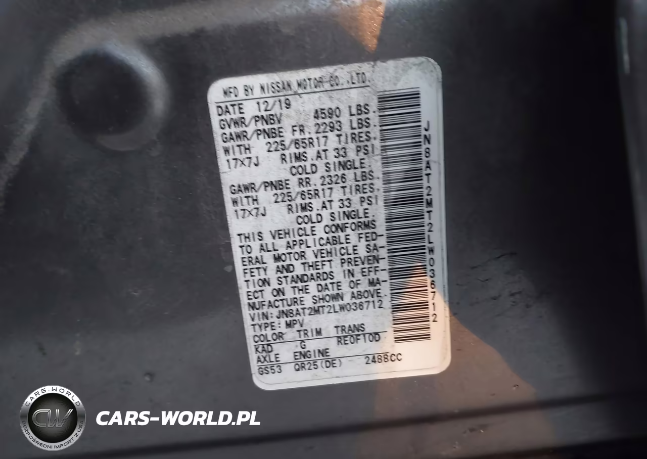 2020 Nissan Rogue Sv Fwd VIN:JN8AT2MT2LW036712 - 9