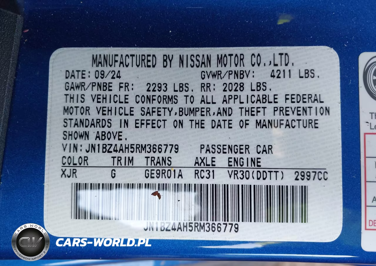2024 Nissan Z Sport Auto VIN:JN1BZ4AH5RM366779 - 9