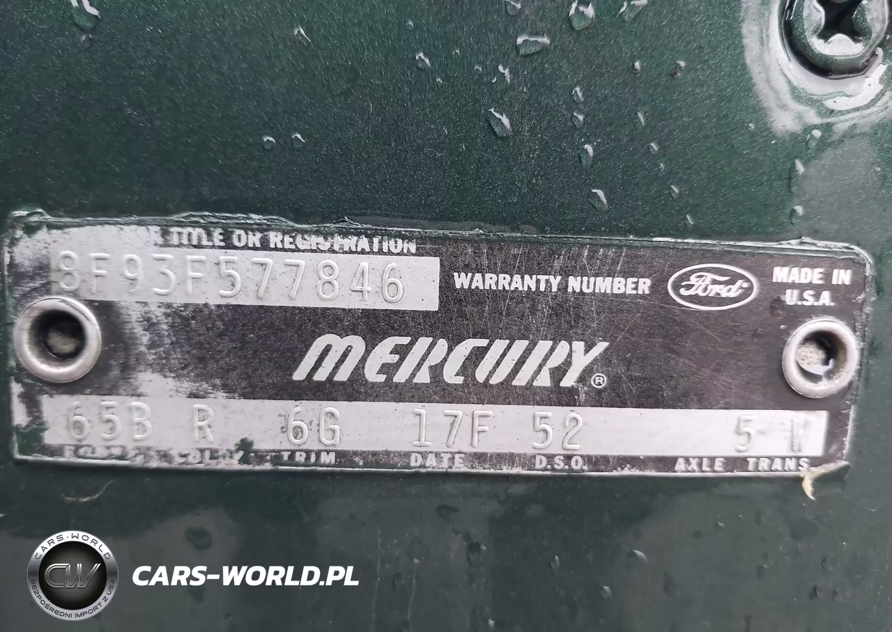 1968 Mercury Cougar VIN:8F93F577846 - 9