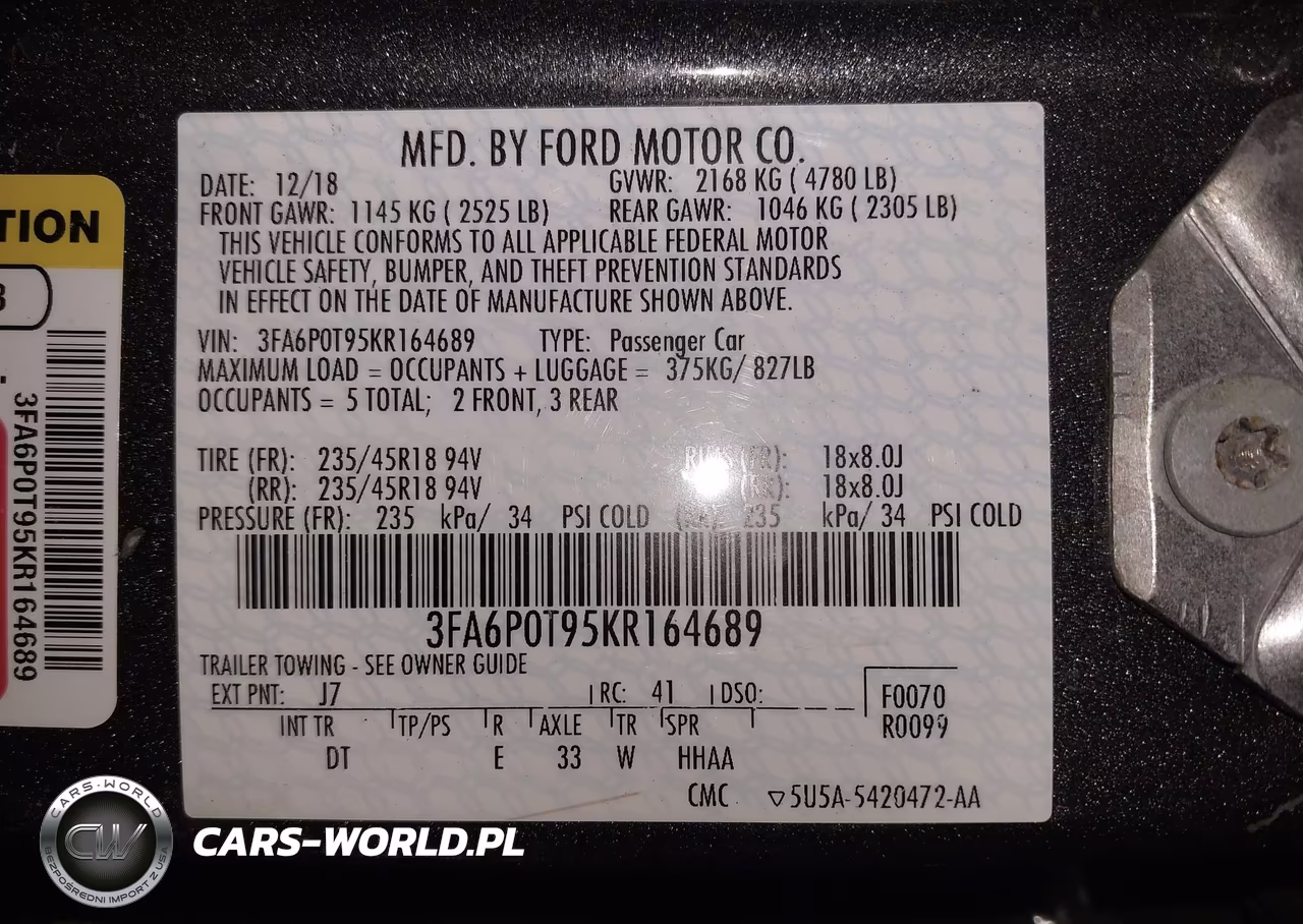 2019 Ford Fusion Se VIN:3FA6P0T95KR164689 - 9