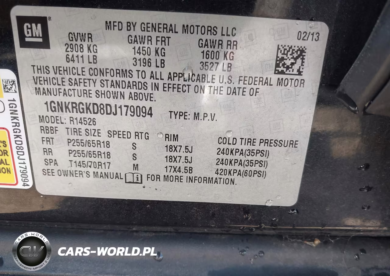 2013 Chevrolet Traverse 1Lt VIN:1GNKRGKD8DJ179094 - 9