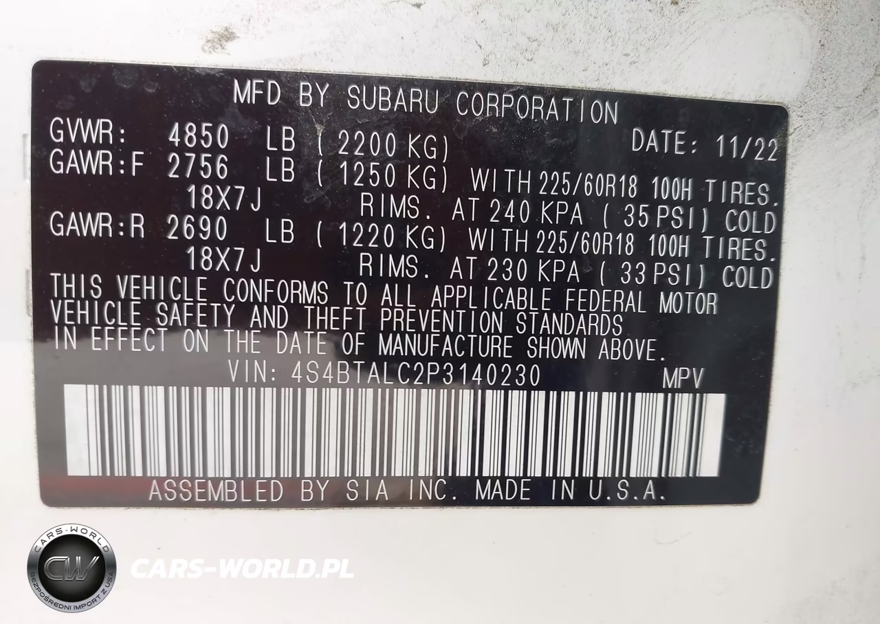 2023 Subaru Outback Onyx Edition VIN:4S4BTALC2P3140230 - 9