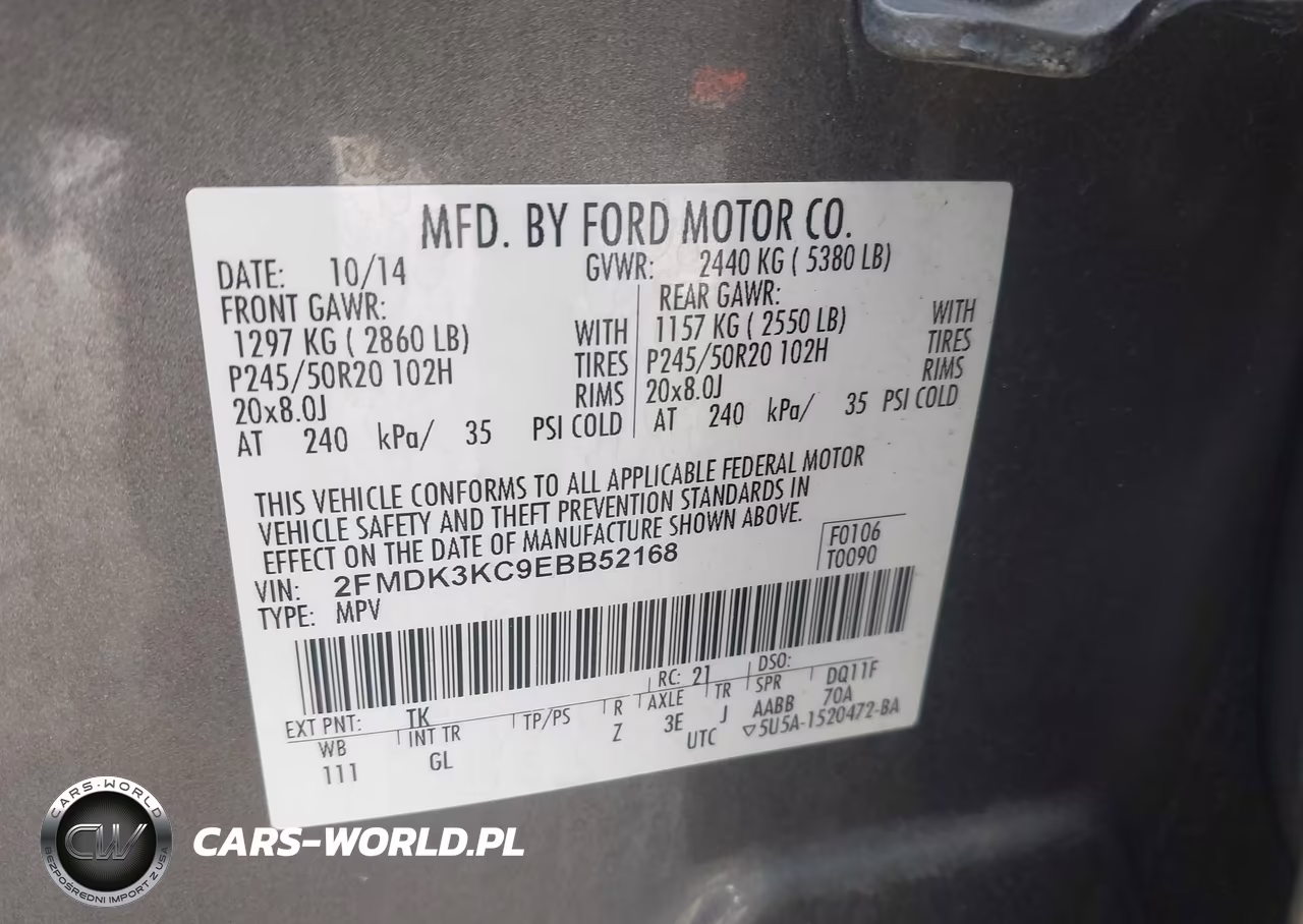 2014 Ford Edge Limited VIN:2FMDK3KC9EBB52168 - 9