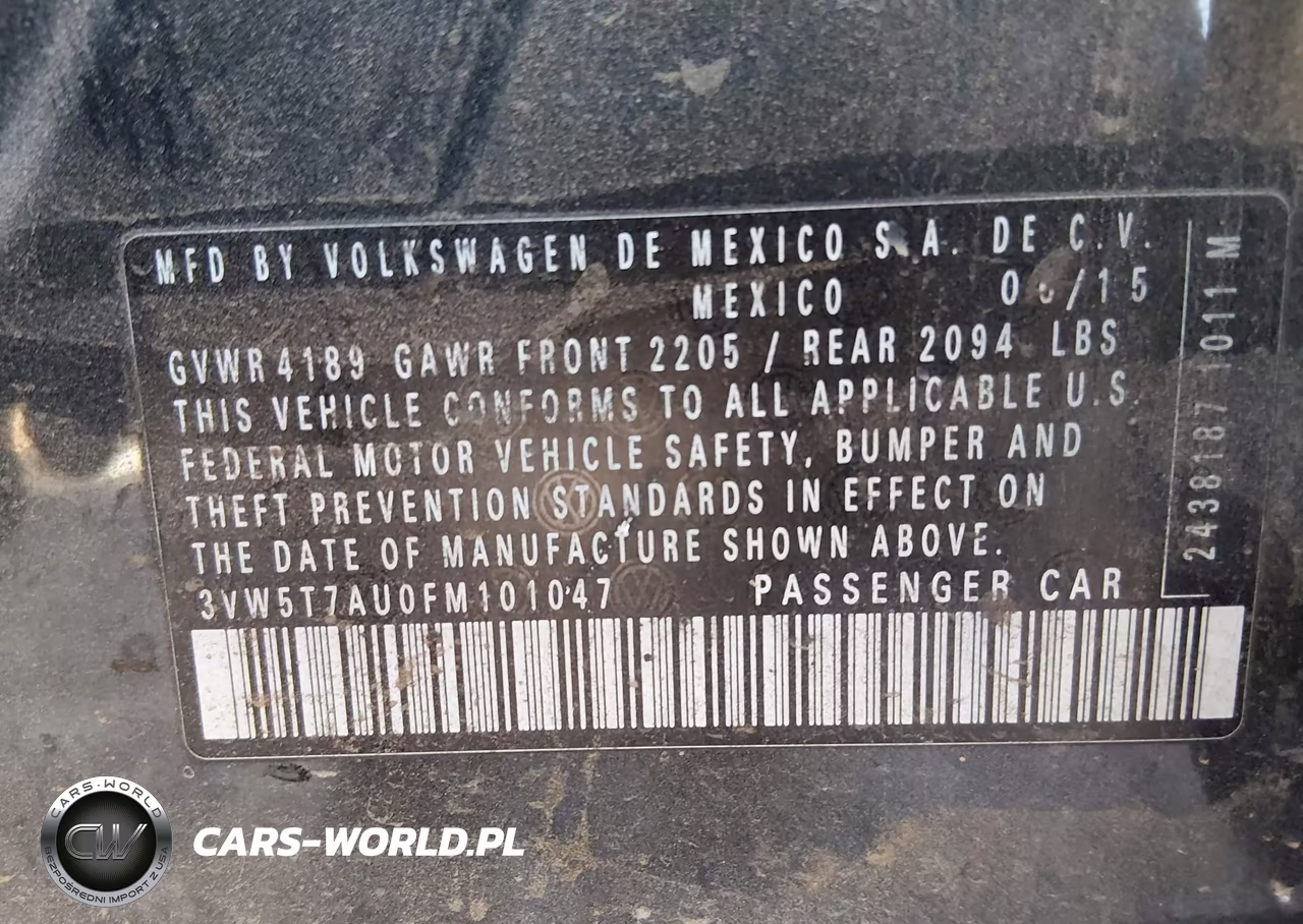 2015 Volkswagen Golf Gti 2.0T S 4-Door VIN:3VW5T7AU0FM101047 - 9