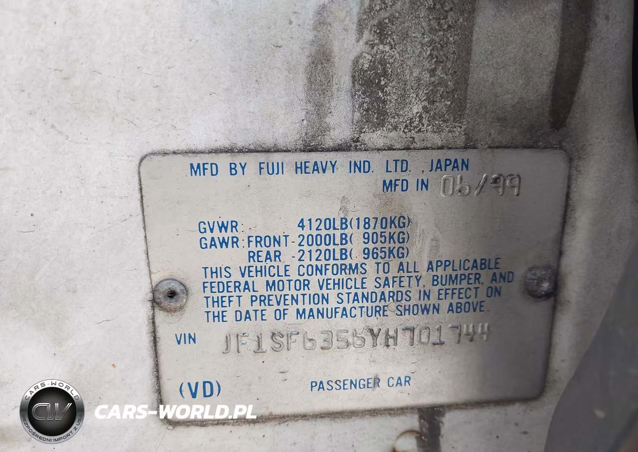 2000 Subaru Forester L VIN:JF1SF6356YH701744 - 9