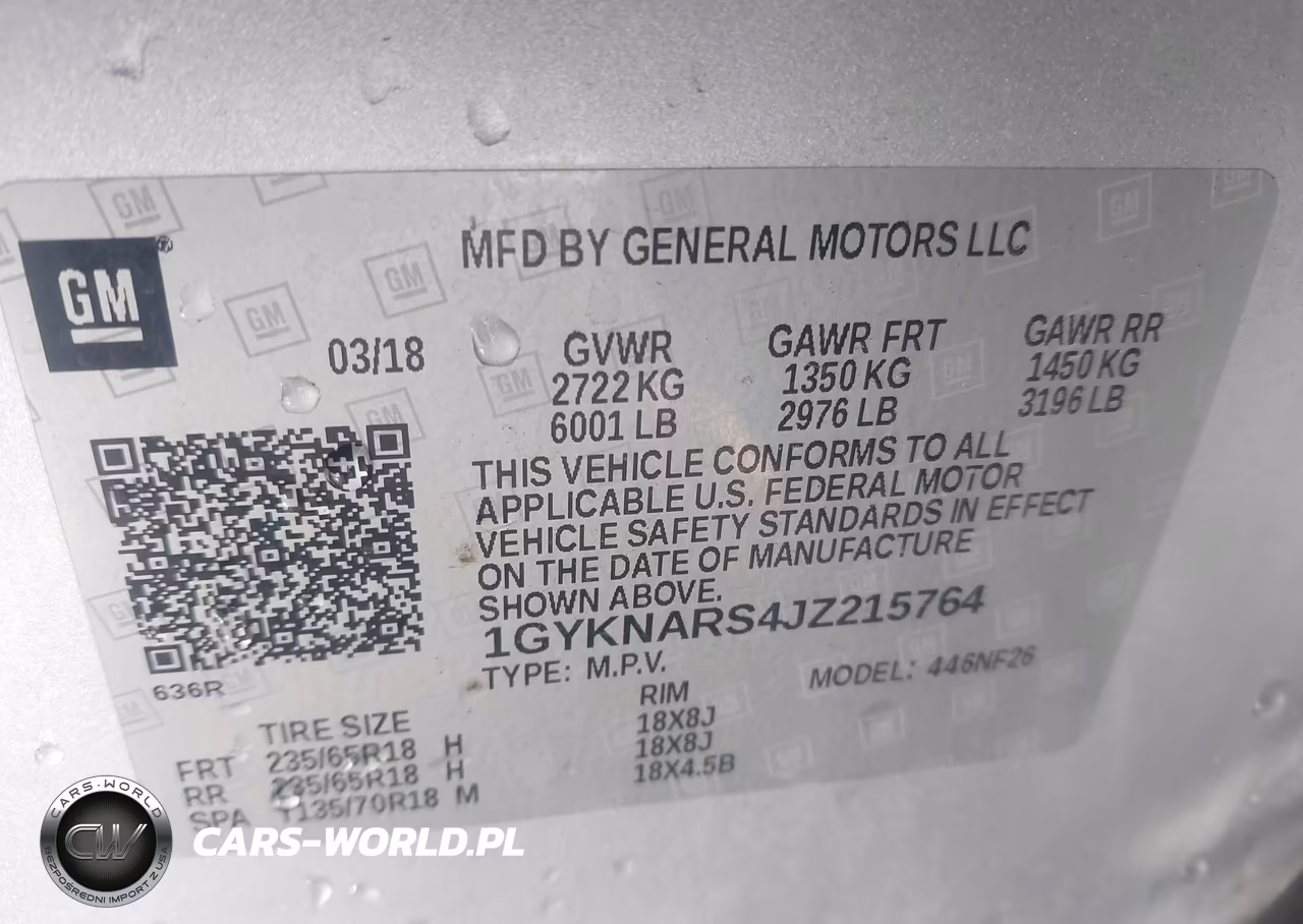 2018 Cadillac Xt5 Standard VIN:1GYKNARS4JZ215764 - 9