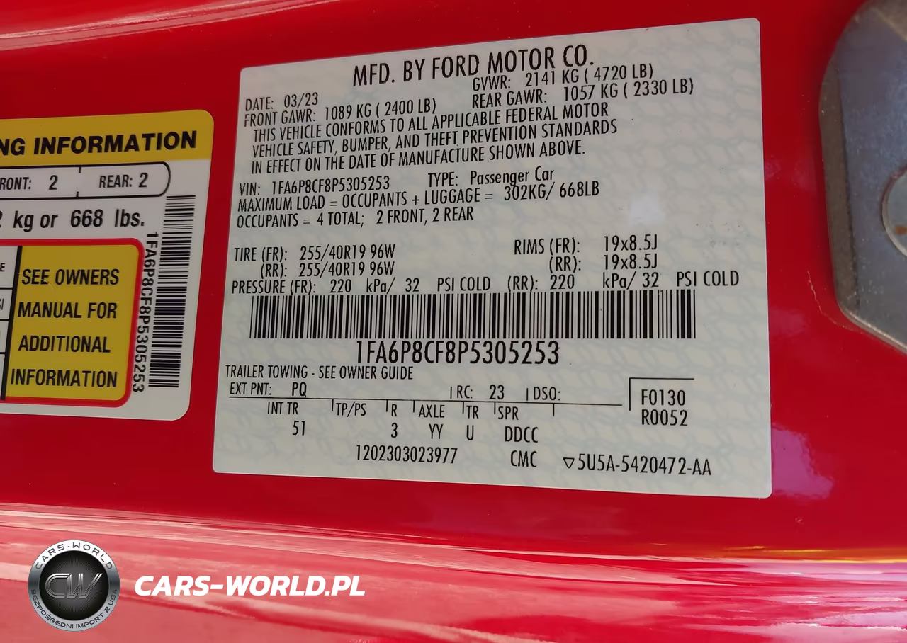 2023 Ford Mustang Gt Premium Fastback VIN:1FA6P8CF8P5305253 - 9