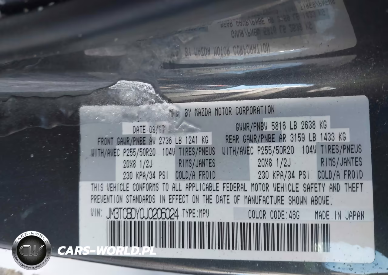 2018 Mazda Cx-9 Grand Touring VIN:JM3TCBDY0J0206024 - 9