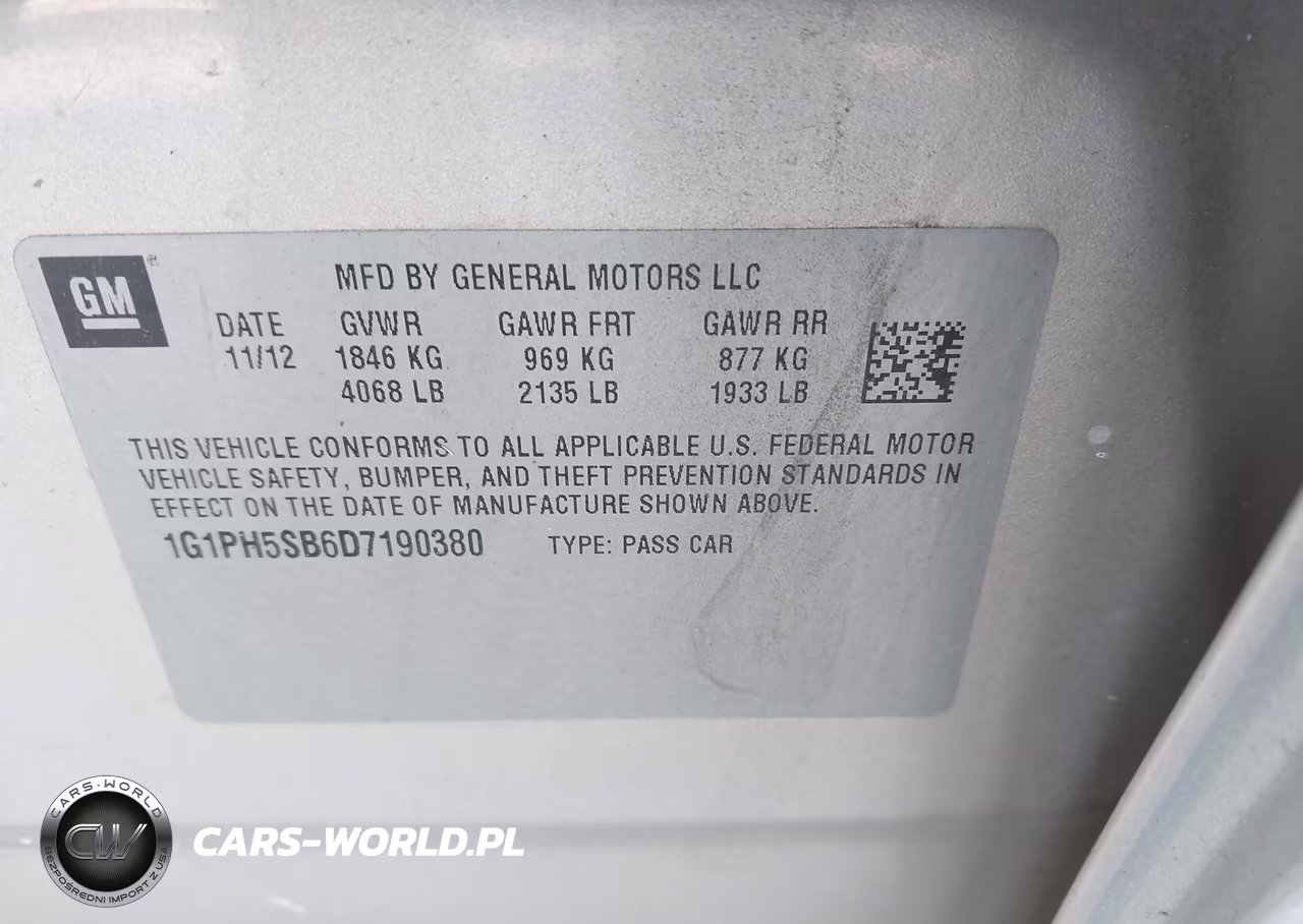 2013 Chevrolet Cruze Eco Auto VIN:1G1PH5SB6D7190380 - 9