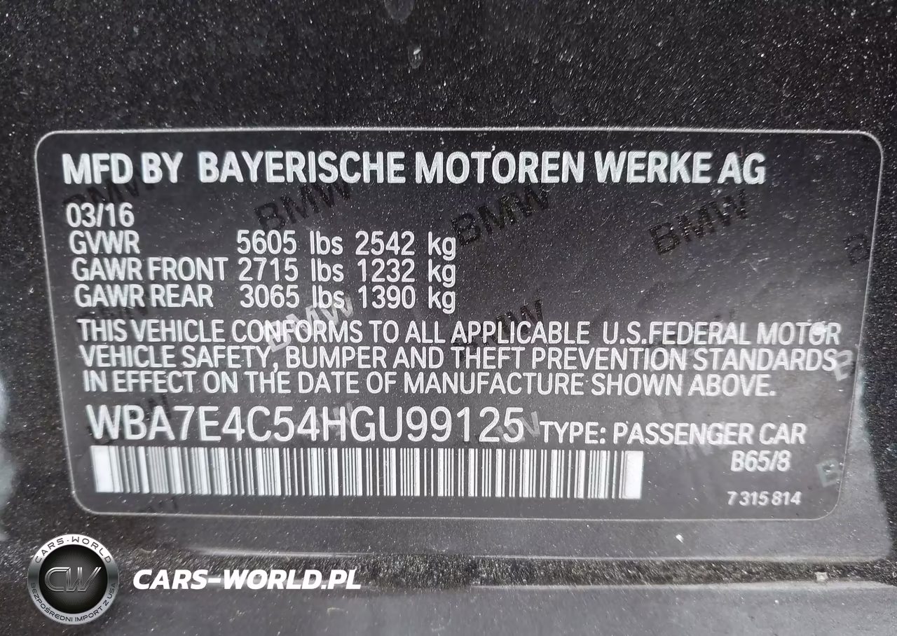 2017 BMW 740I xDrive VIN:WBA7E4C54HGU99125 - 9