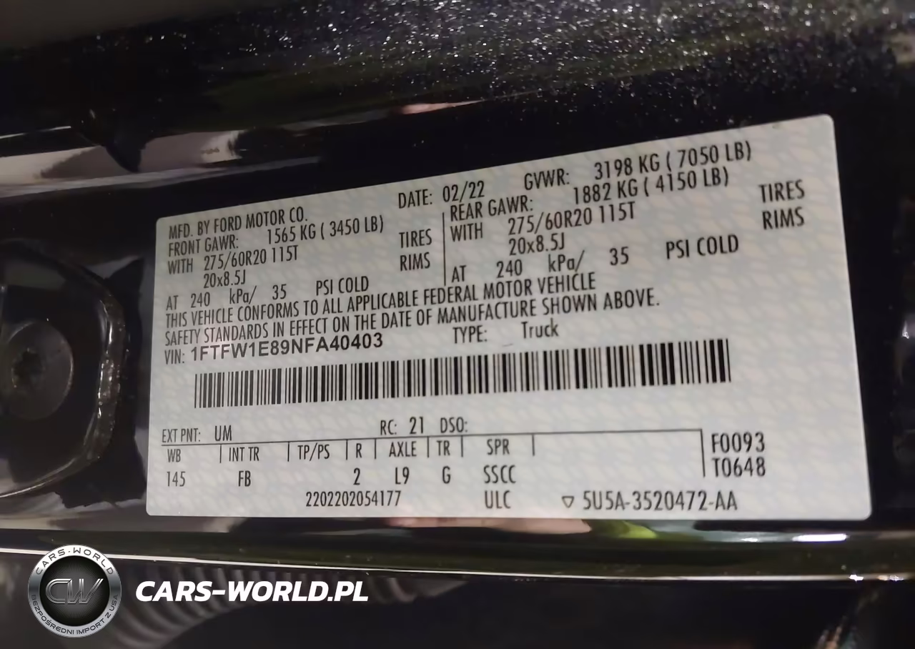 2022 Ford F-150 Xlt VIN:1FTFW1E89NFA40403 - 9