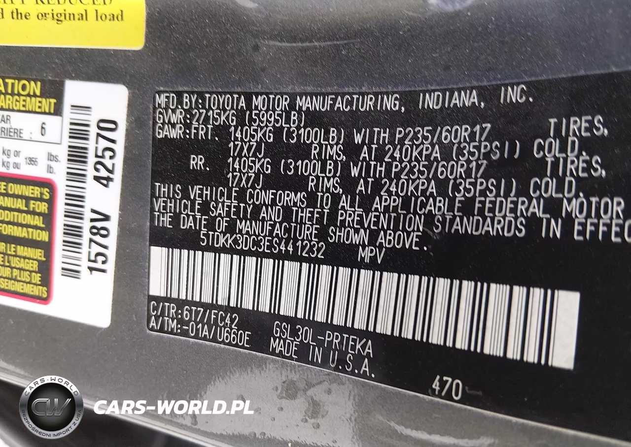 2014 Toyota Sienna Le V6 8 Passenger VIN:5TDKK3DC3ES441232 - 9