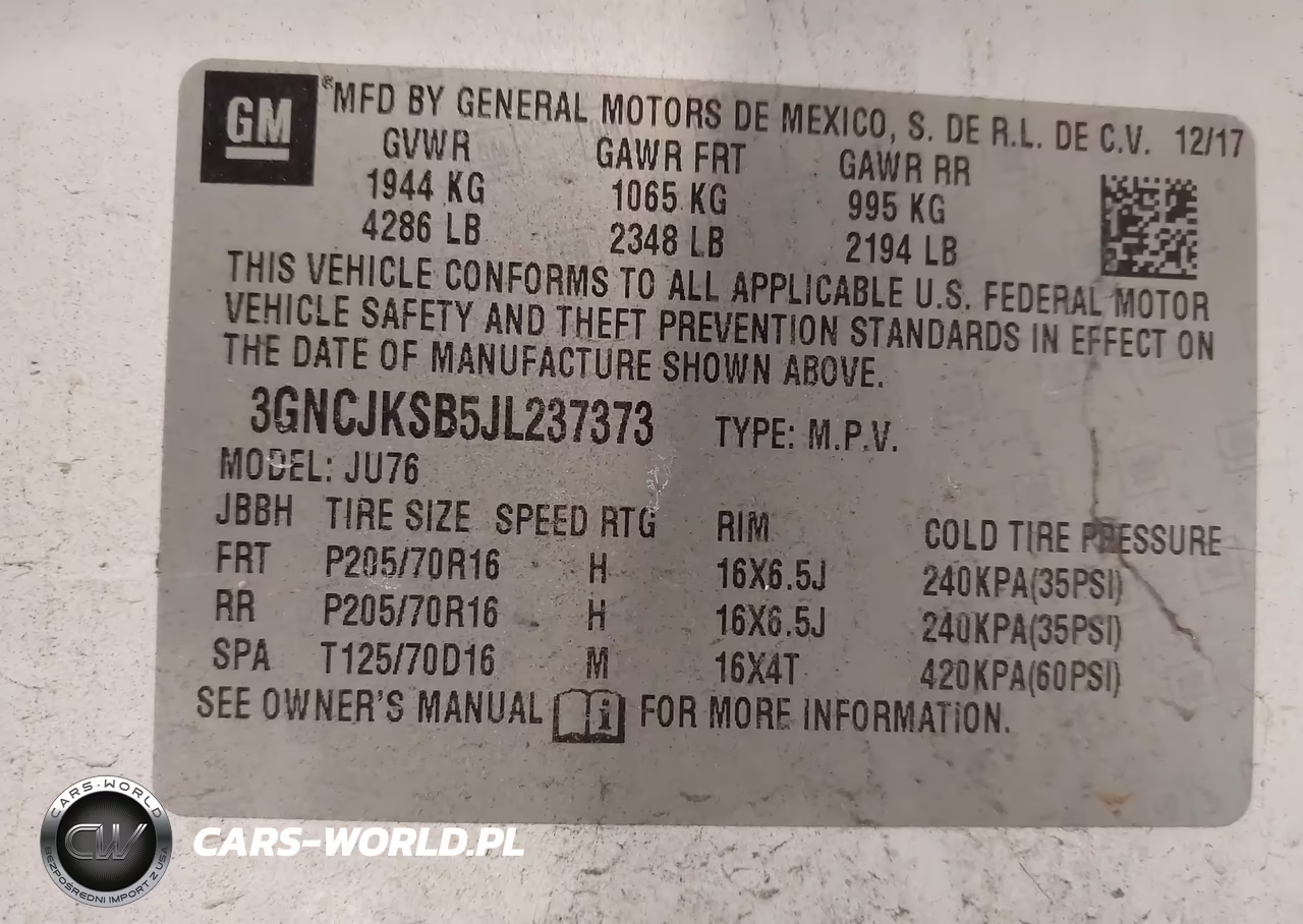 2018 Chevrolet Trax Ls VIN:3GNCJKSB5JL237373 - 9