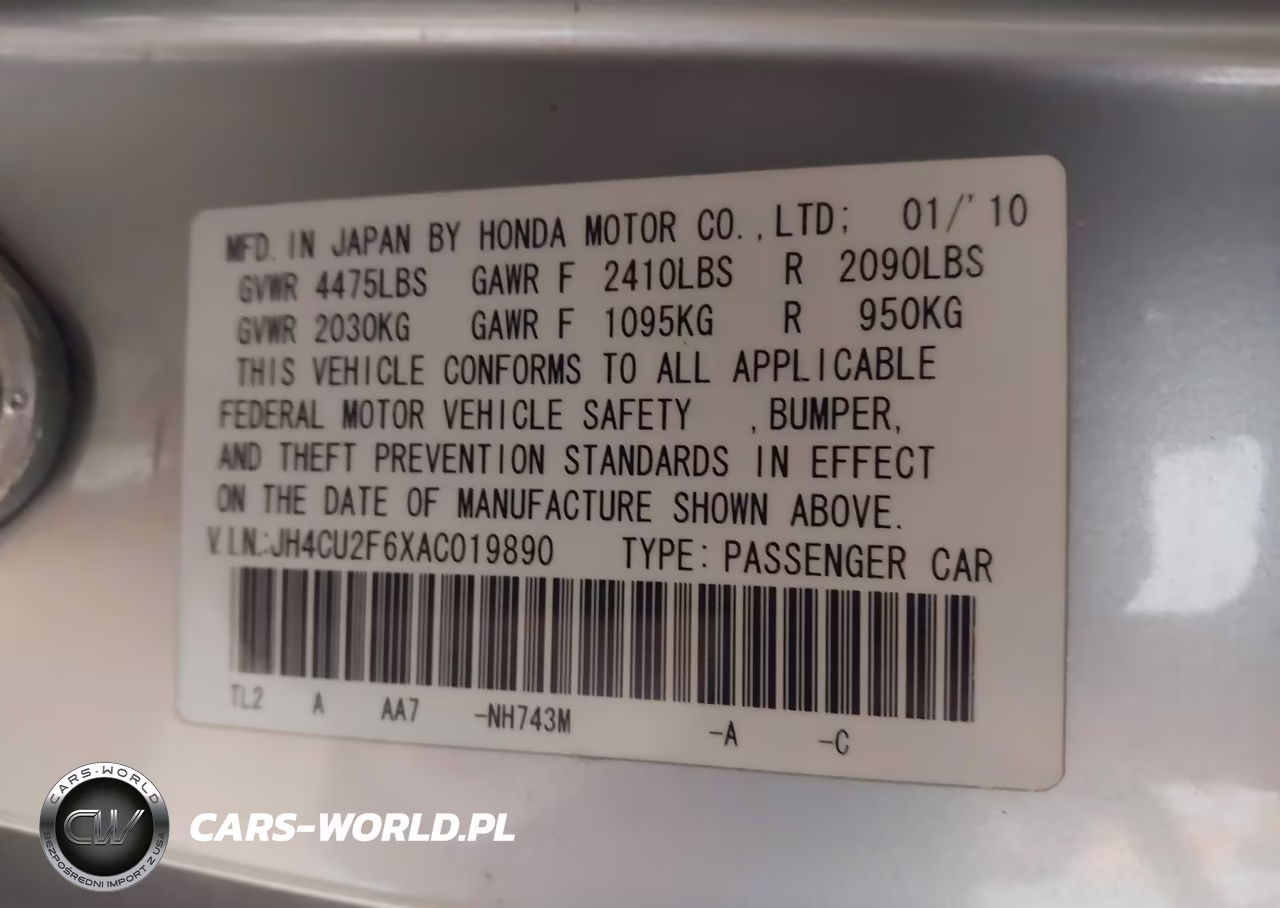 2010 Acura Tsx 2.4 VIN:JH4CU2F6XAC019890 - 9