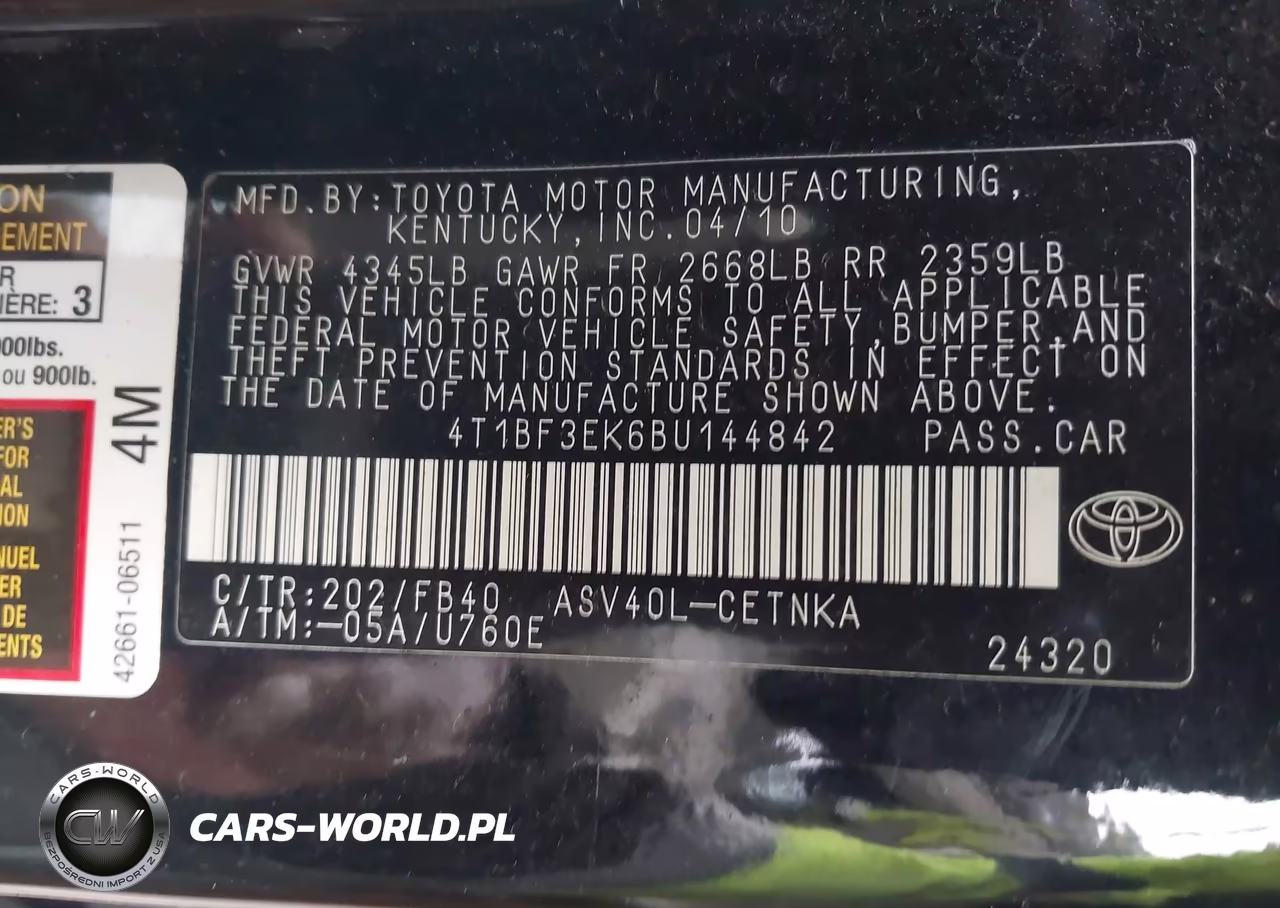 2011 Toyota Camry Le VIN:4T1BF3EK6BU144842 - 9