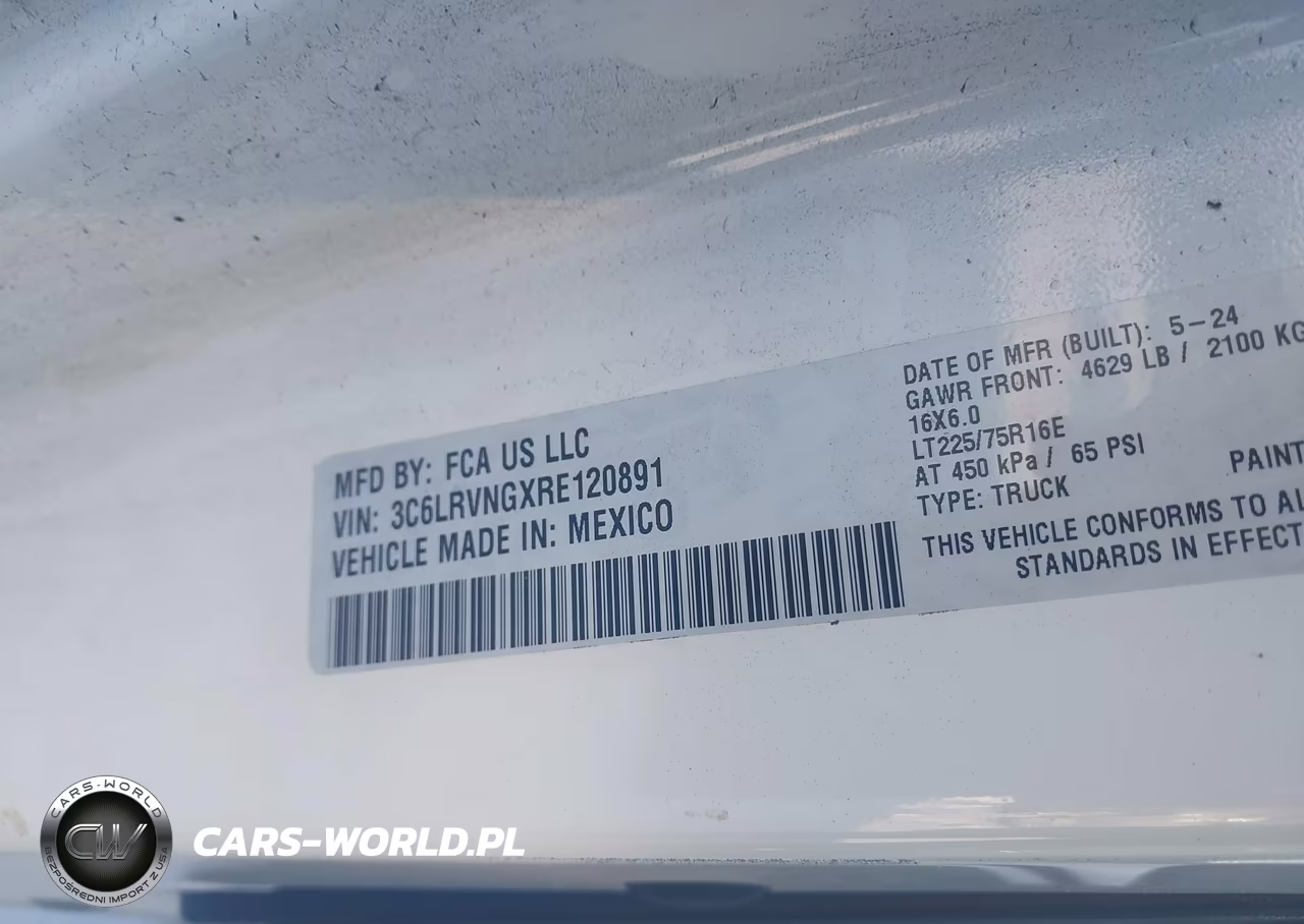 2024 Ram Promaster 1500 Low Roof 118 Wb W-Pass Seat VIN:3C6LRVNGXRE120891 - 9