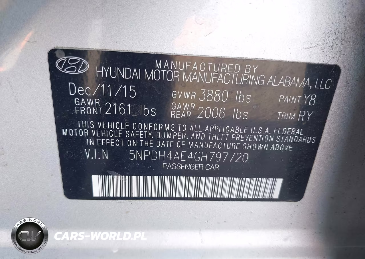 2016 Hyundai Elantra Value Edition VIN:5NPDH4AE4GH797720 - 9