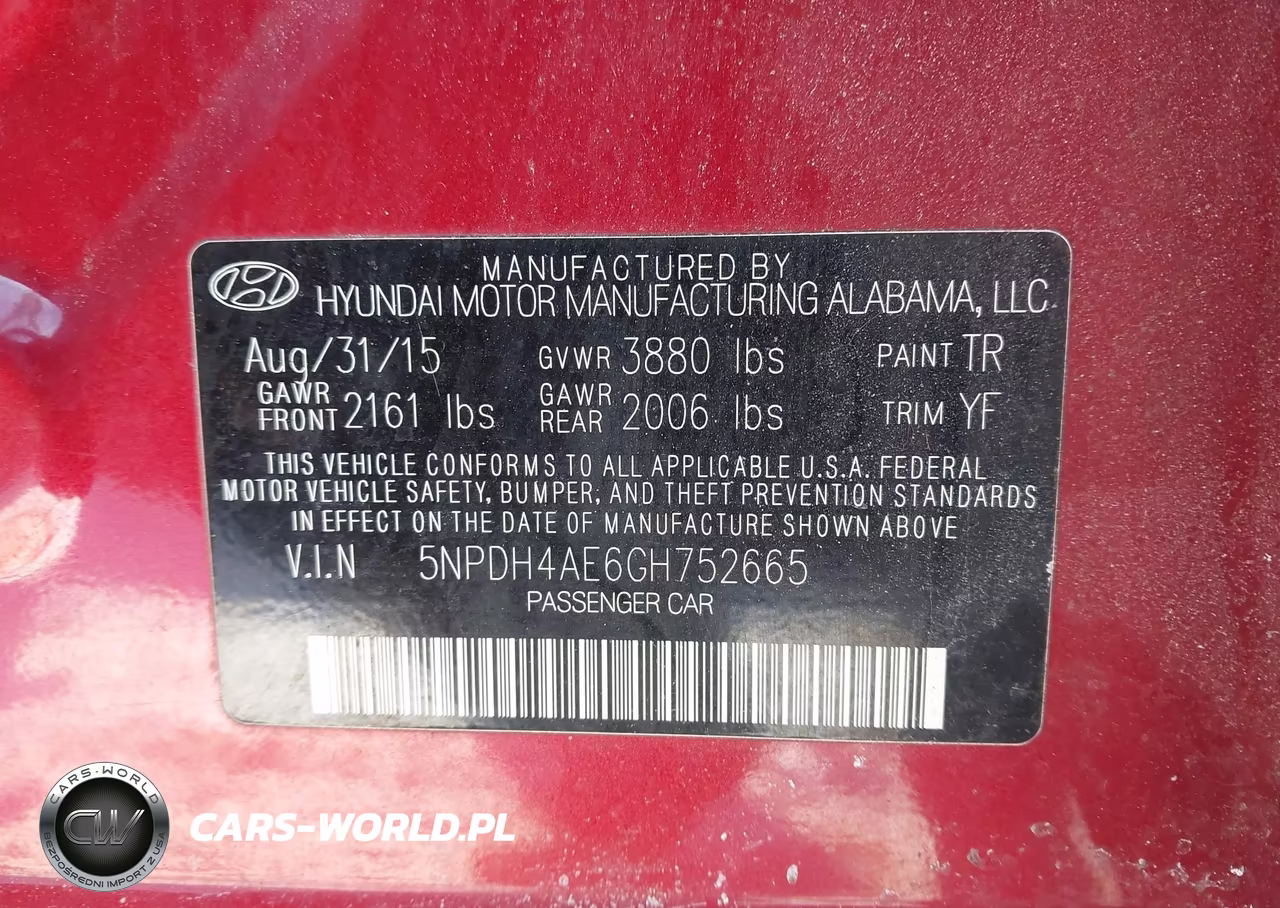 2016 Hyundai Elantra Se VIN:5NPDH4AE6GH752665 - 9