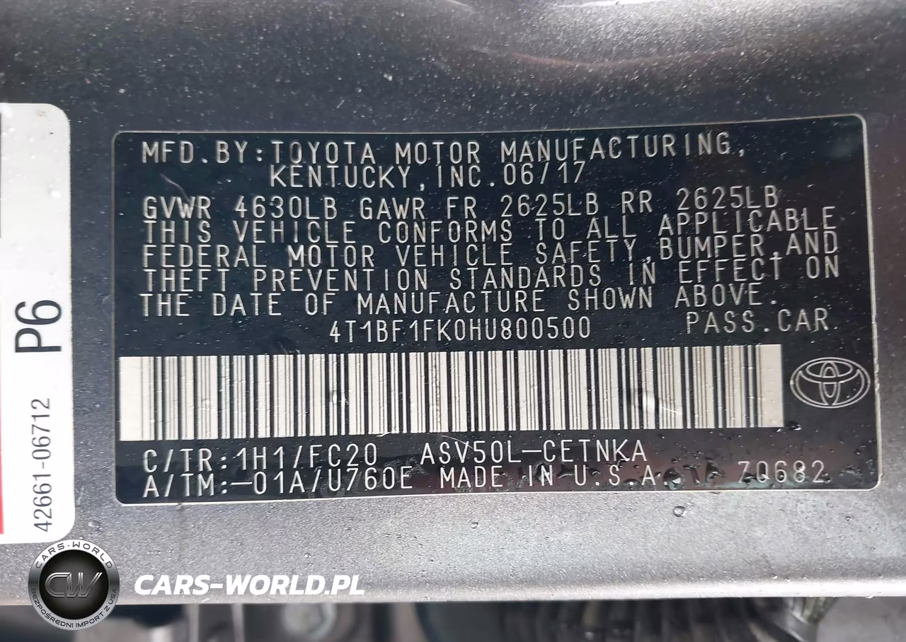 2017 Toyota Camry Le VIN:4T1BF1FK0HU800500 - 9