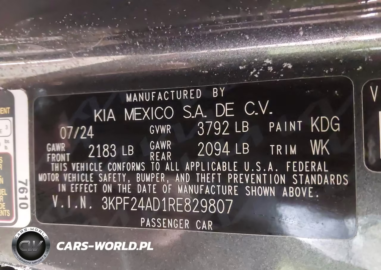 2024 Kia Forte Lxs VIN:3KPF24AD1RE829807 - 9