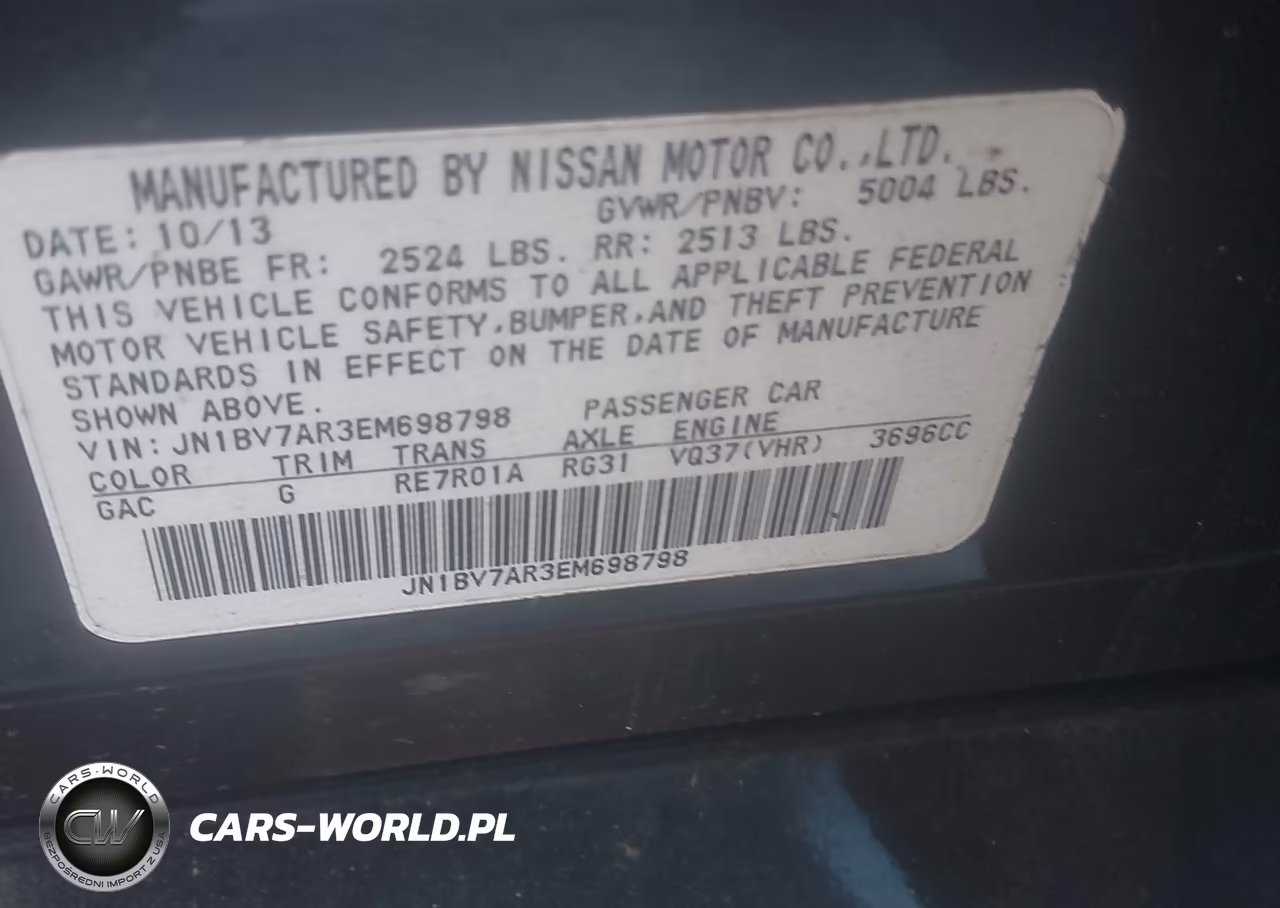 2014 Infiniti Q50 Sport VIN:JN1BV7AR3EM698798 - 9