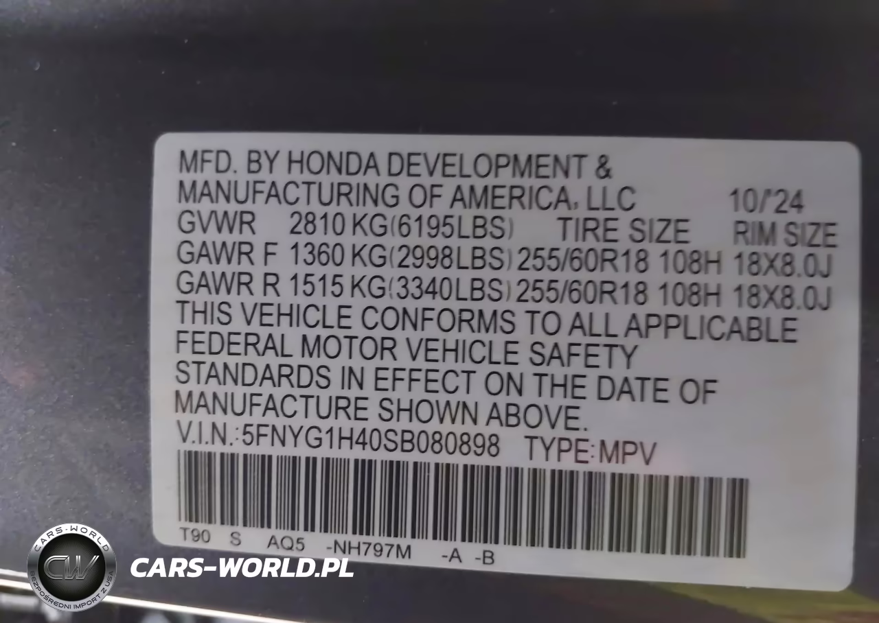 2025 Honda Pilot Ex-L VIN:5FNYG1H40SB080898 - 9