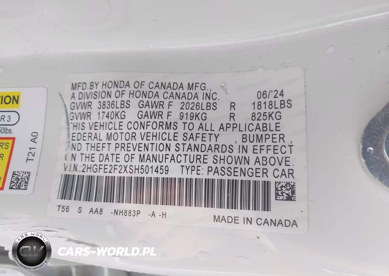 2025 Honda Civic Lx VIN:2HGFE2F2XSH501459 - 9