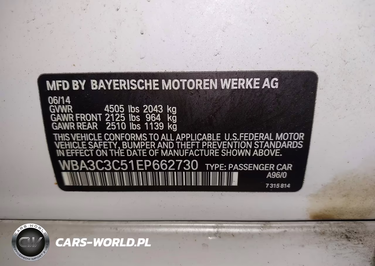 2014 BMW 320I xDrive VIN:WBA3C3C51EP662730 - 9