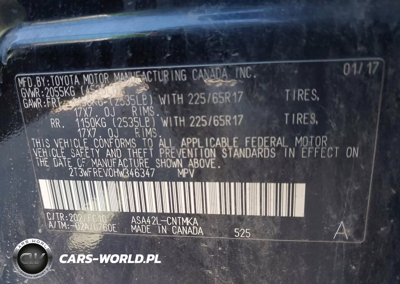 2017 Toyota Rav4 Xle VIN:2T3WFREV0HW346347 - 9