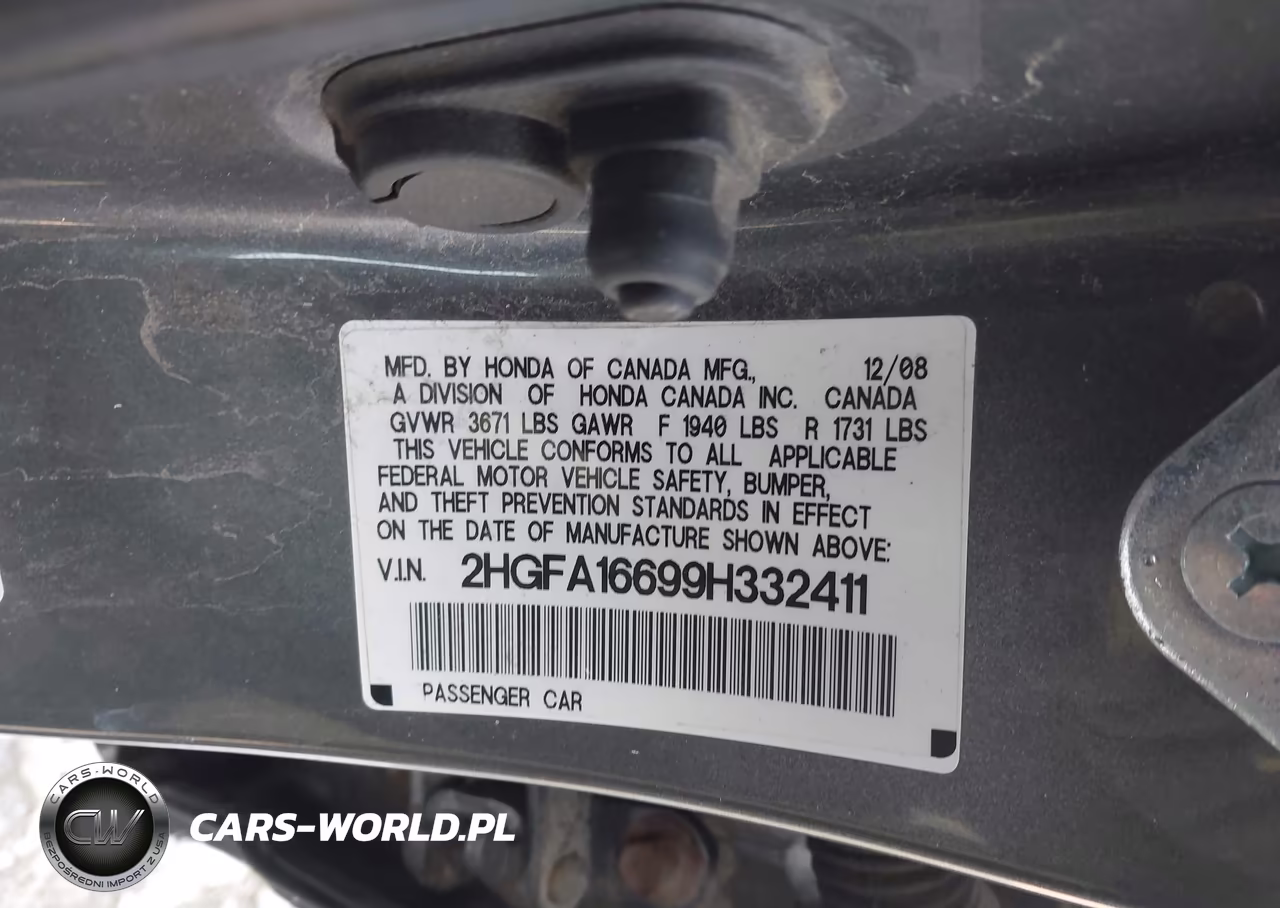 2009 Honda Civic Lx-S VIN:2HGFA16699H332411 - 9