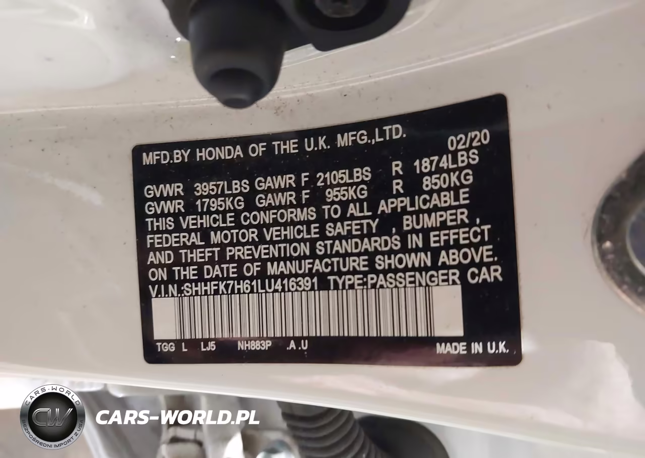 2020 Honda Civic Ex VIN:SHHFK7H61LU416391 - 9