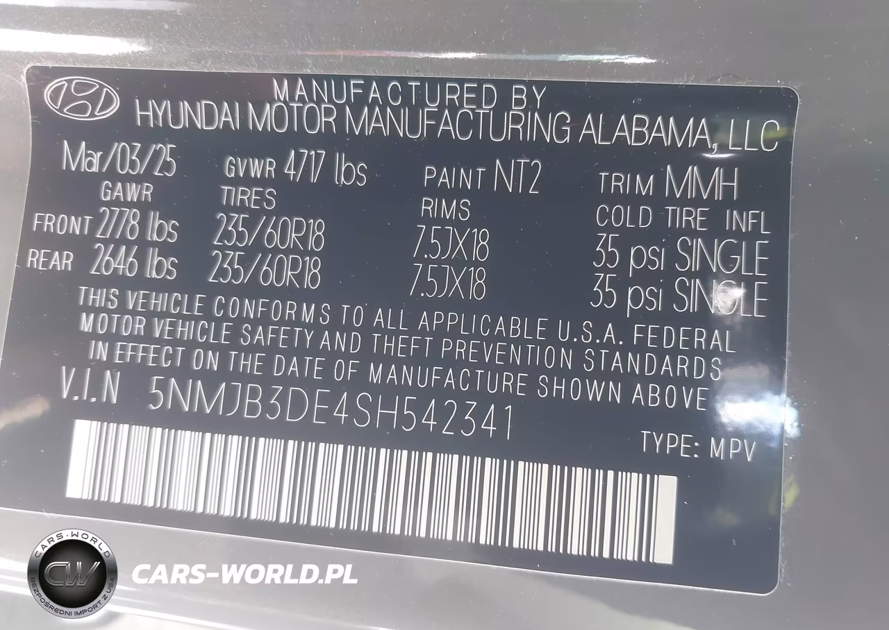 2025 Hyundai Tucson Sel VIN:5NMJB3DE4SH542341 - 9