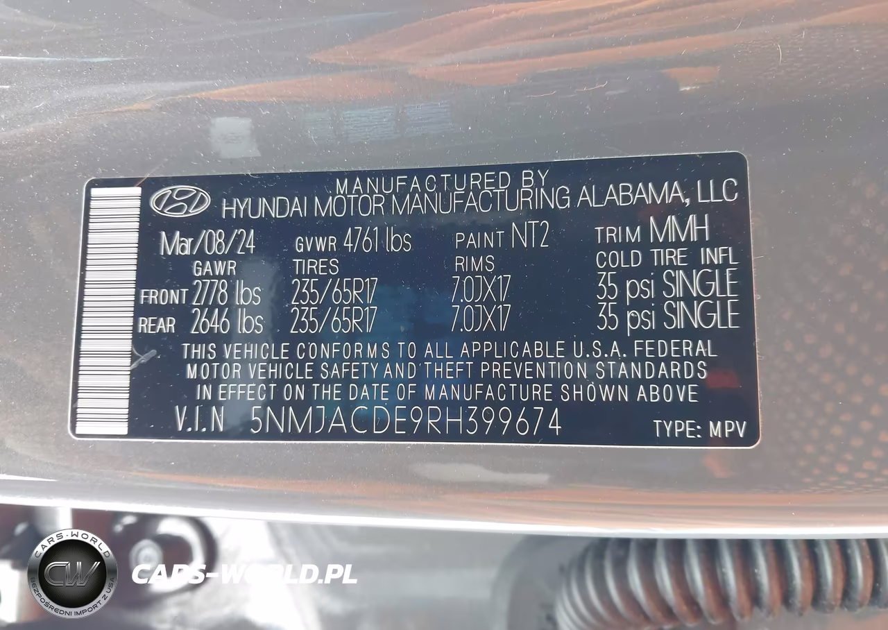 2024 Hyundai Tucson Se VIN:5NMJACDE9RH399674 - 9
