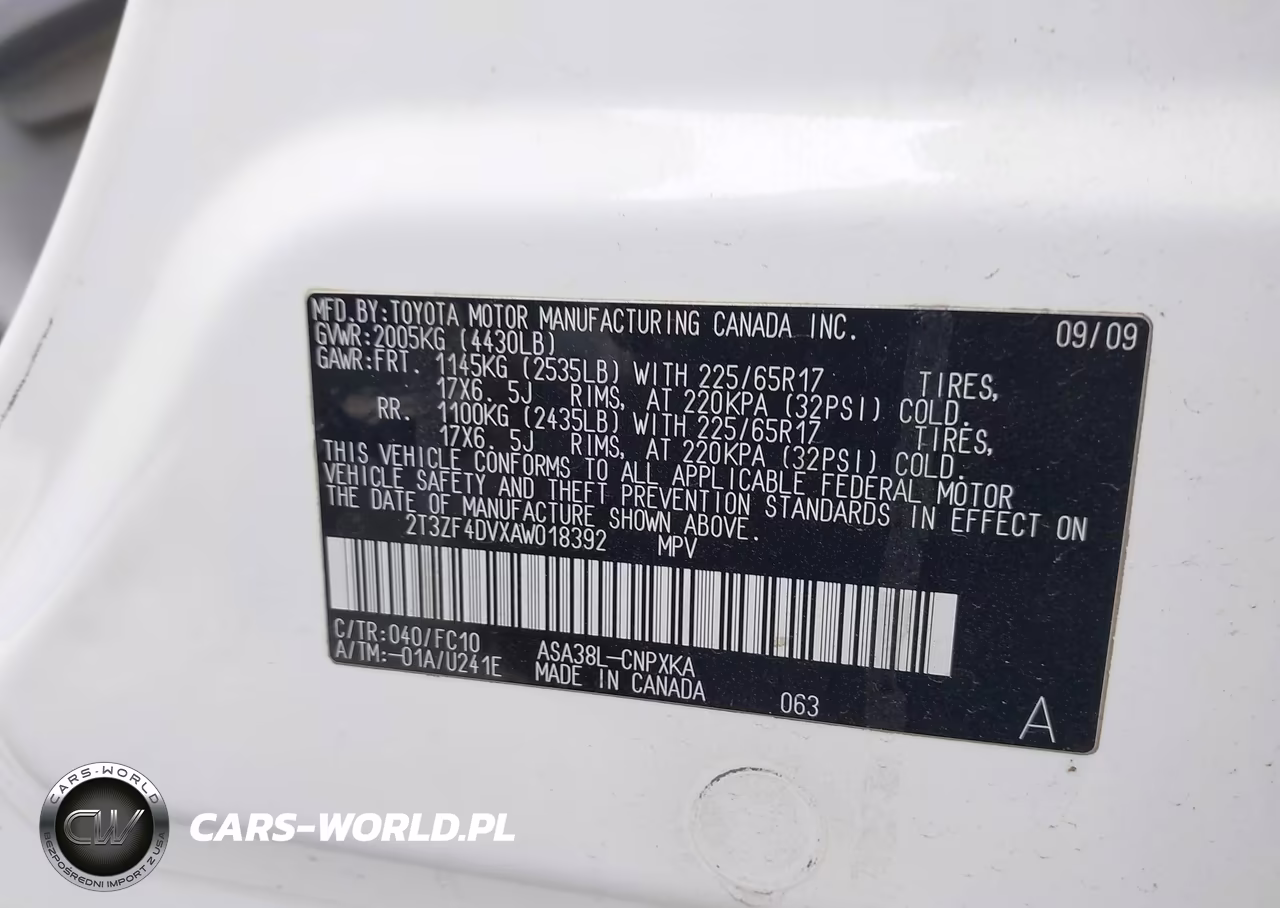 2010 Toyota Rav4 VIN:2T3ZF4DVXAW018392 - 9