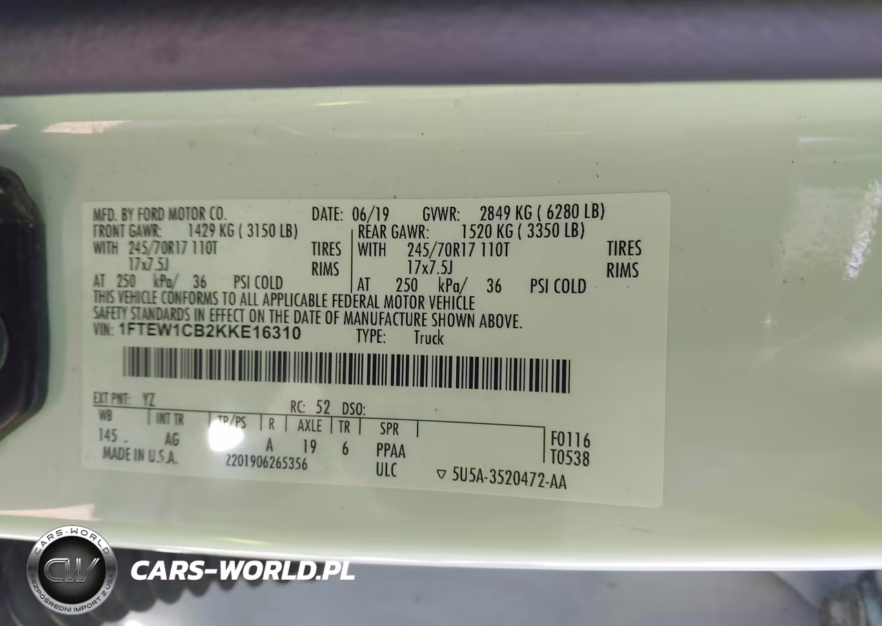 2019 Ford F-150 Xl VIN:1FTEW1CB2KKE16310 - 9