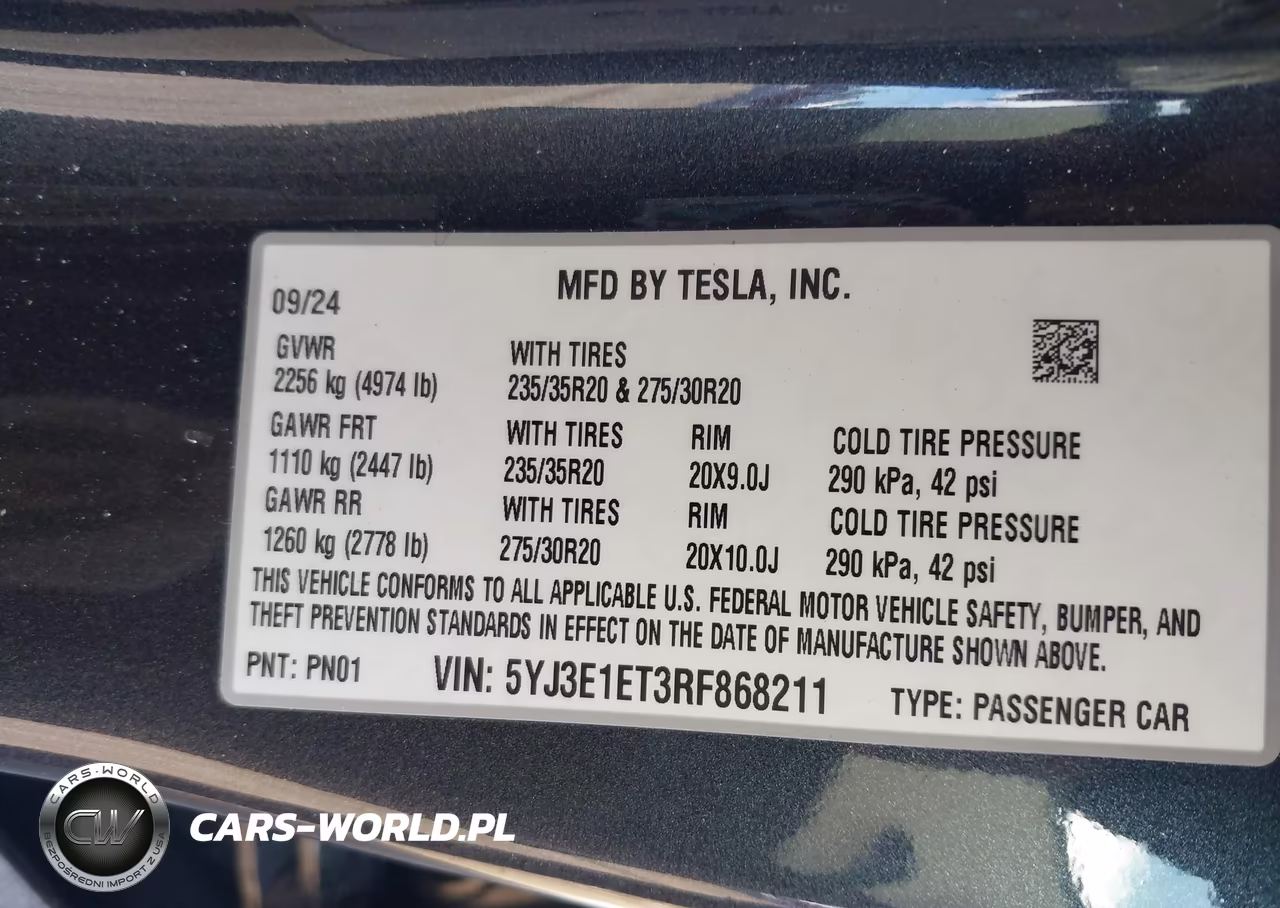 2024 Tesla Model 3 Performance All-Wheel Drive VIN:5YJ3E1ET3RF868211 - 9