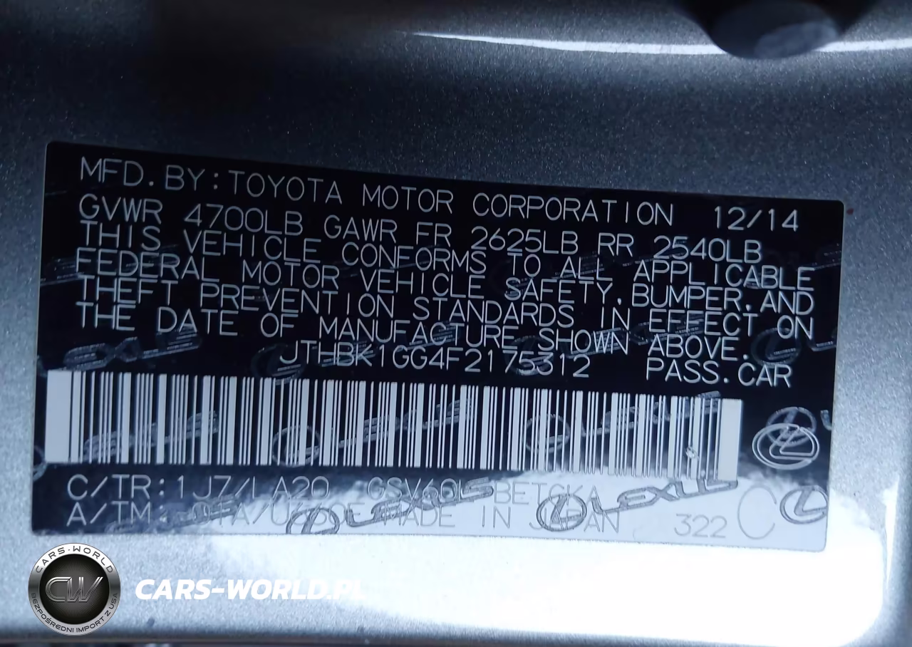 2015 Lexus Es 350 VIN:JTHBK1GG4F2175312 - 9