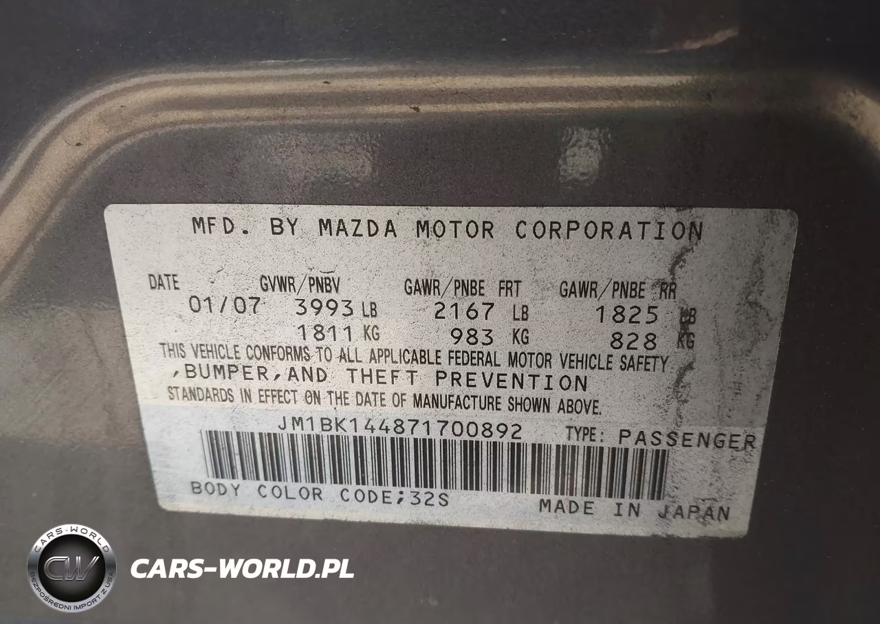 2007 Mazda Mazda3 S Sport VIN:JM1BK144871700892 - 9