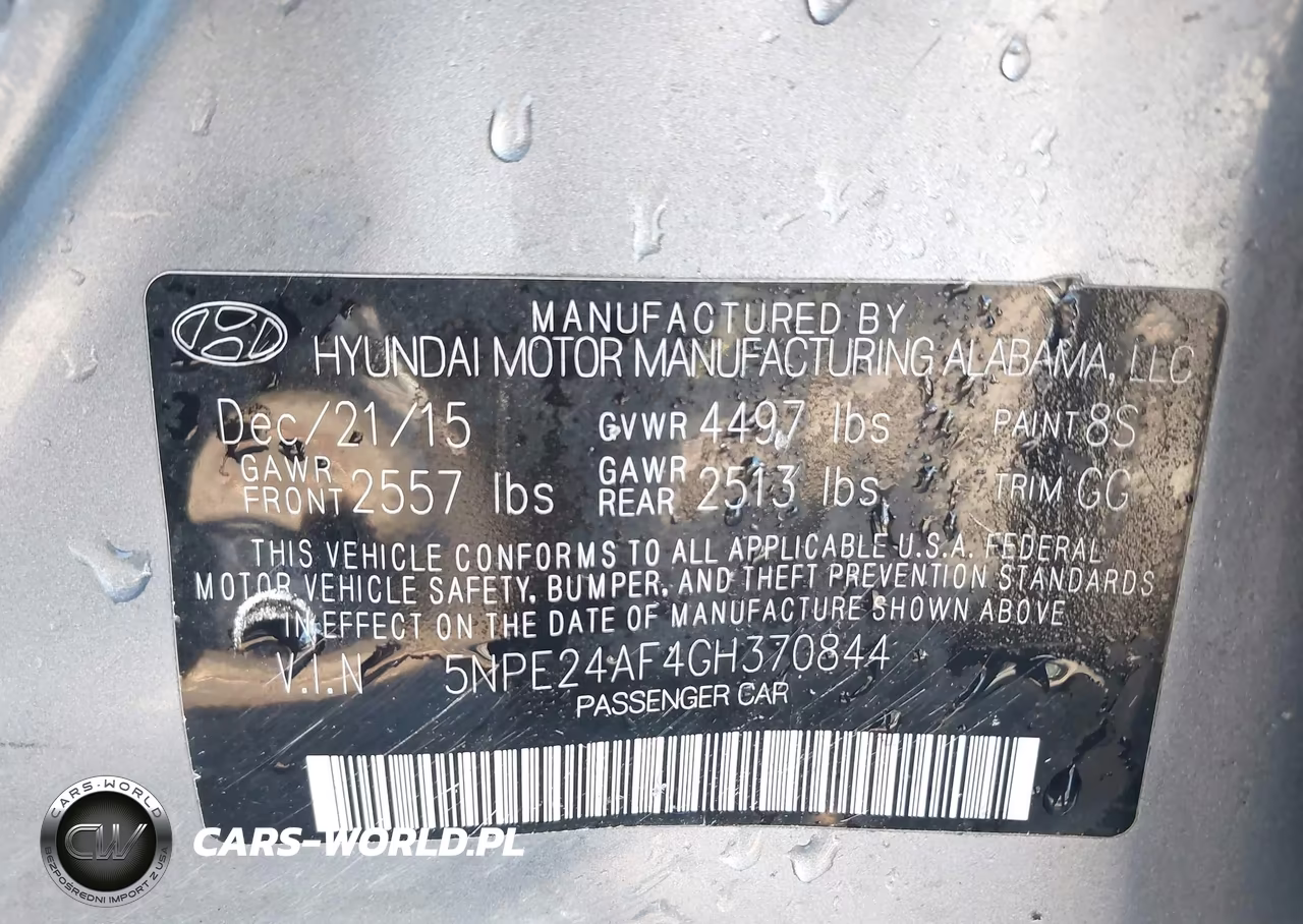 2016 Hyundai Sonata Se VIN:5NPE24AF4GH370844 - 9