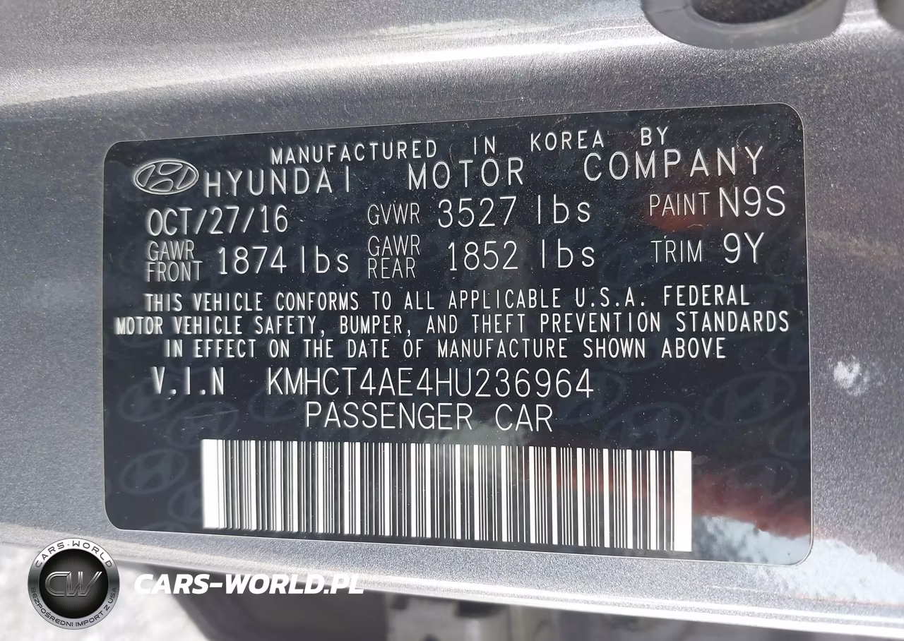 2017 Hyundai Accent Se VIN:KMHCT4AE4HU236964 - 9