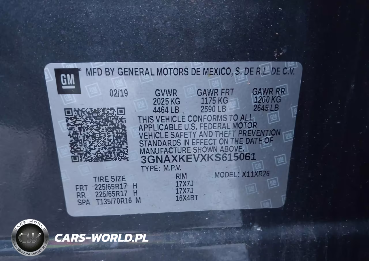 2019 Chevrolet Equinox Lt VIN:3GNAXKEVXKS615061 - 9