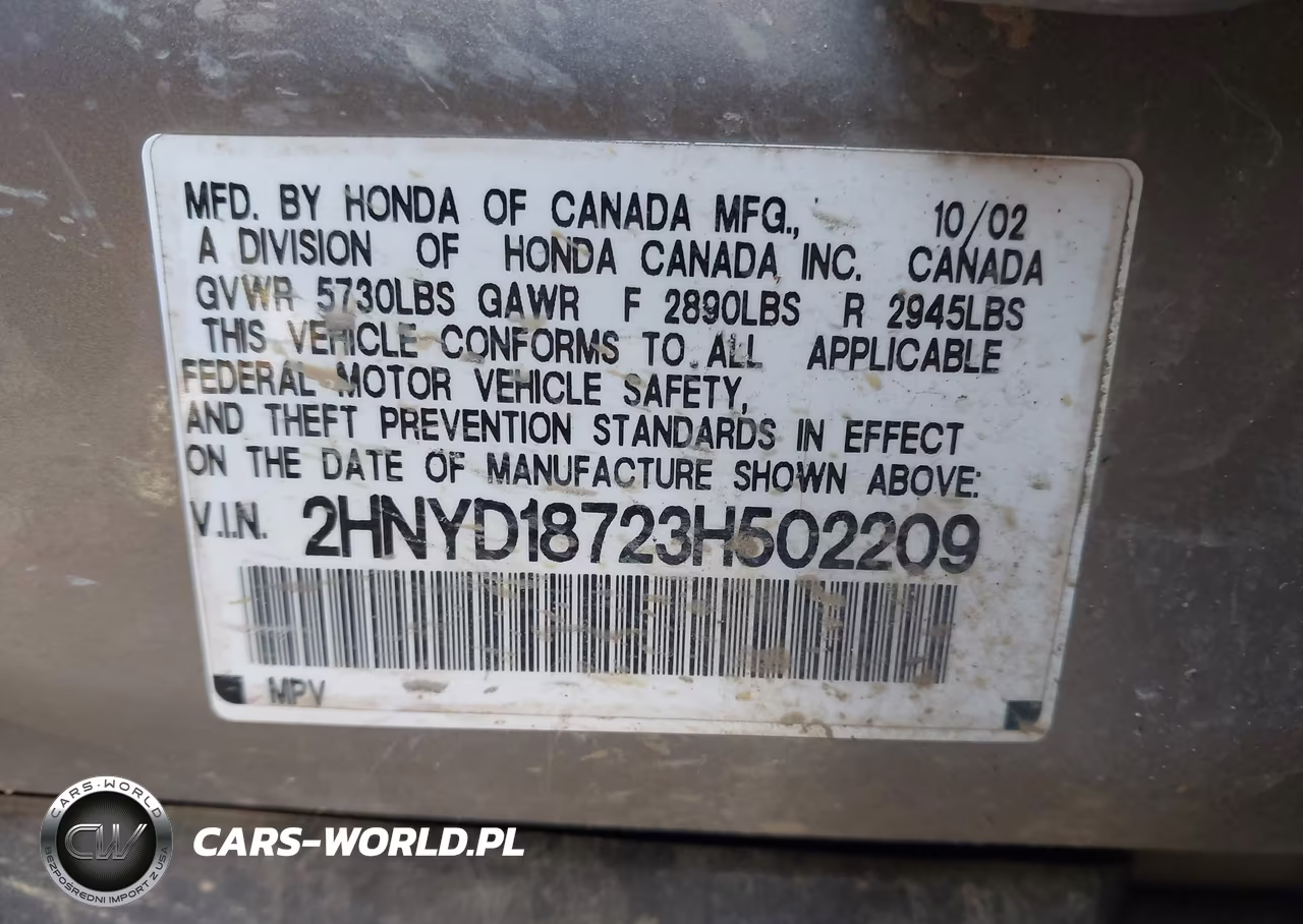 2003 Acura Mdx VIN:2HNYD18723H502209 - 9