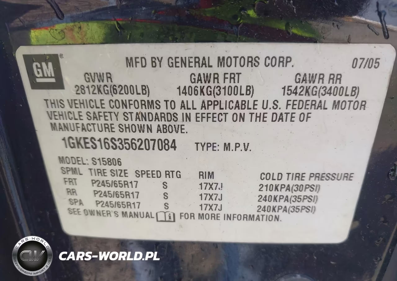 2005 GMC Envoy Xl Sle VIN:1GKES16S356207084 - 9