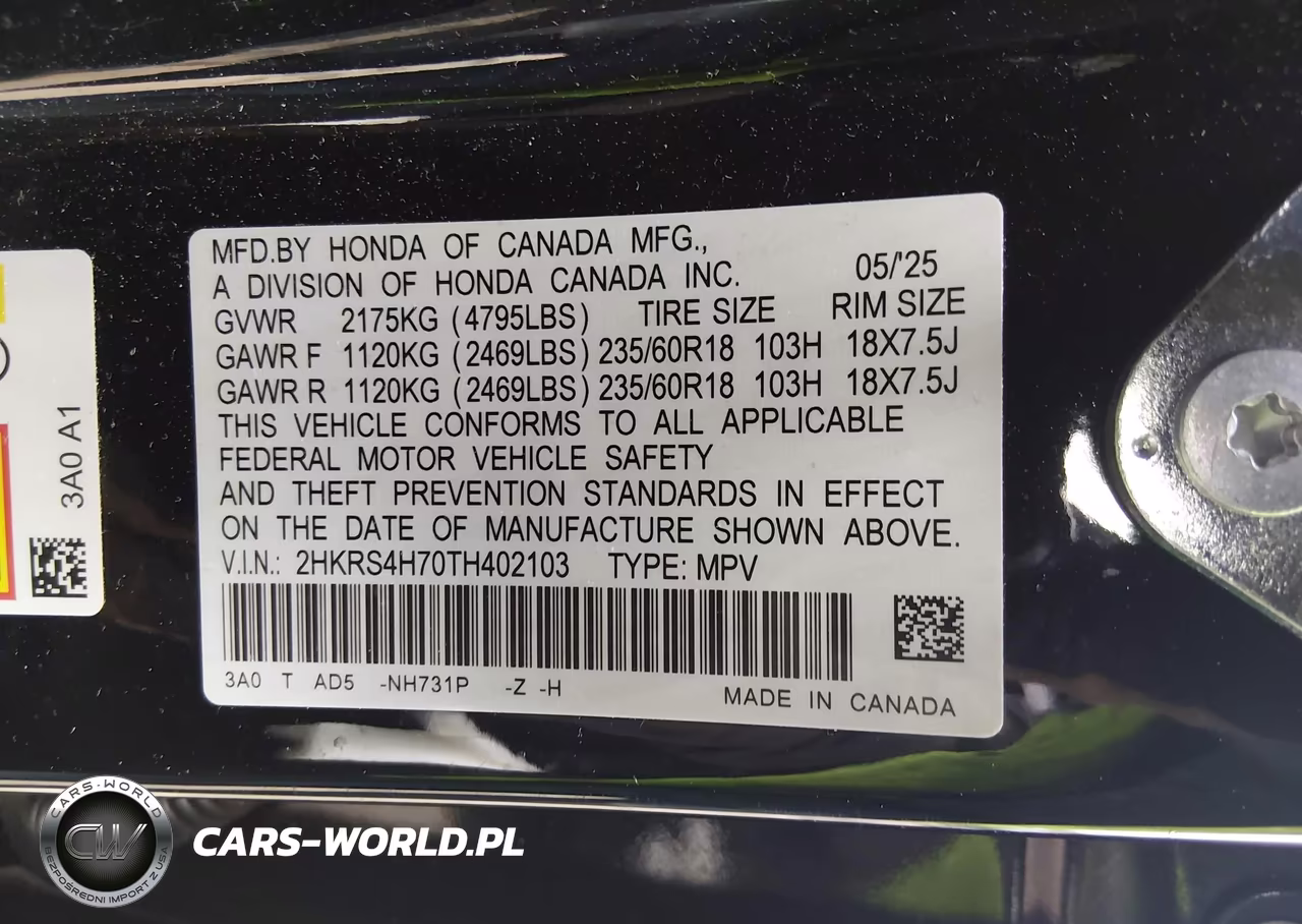 2026 Honda Cr-V Ex-L Awd VIN:2HKRS4H70TH402103 - 9