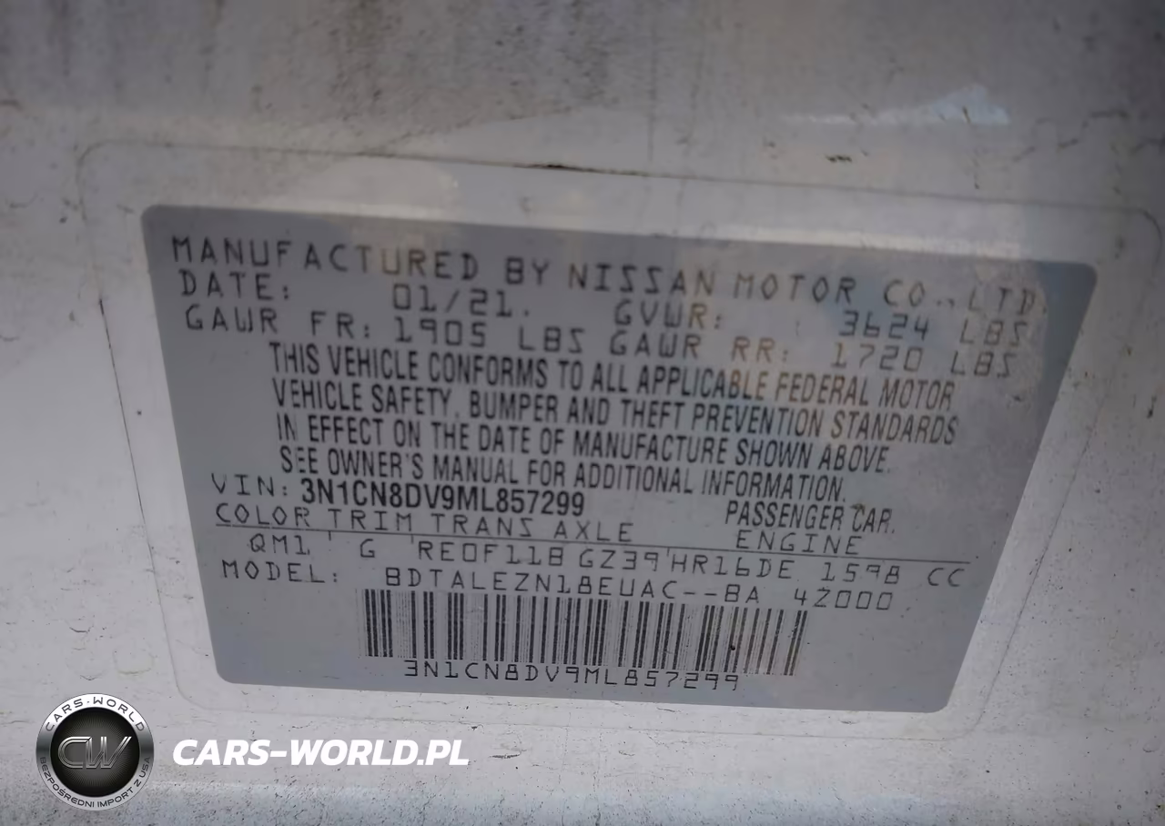 2021 Nissan Versa S Xtronic Cvt VIN:3N1CN8DV9ML857299 - 9