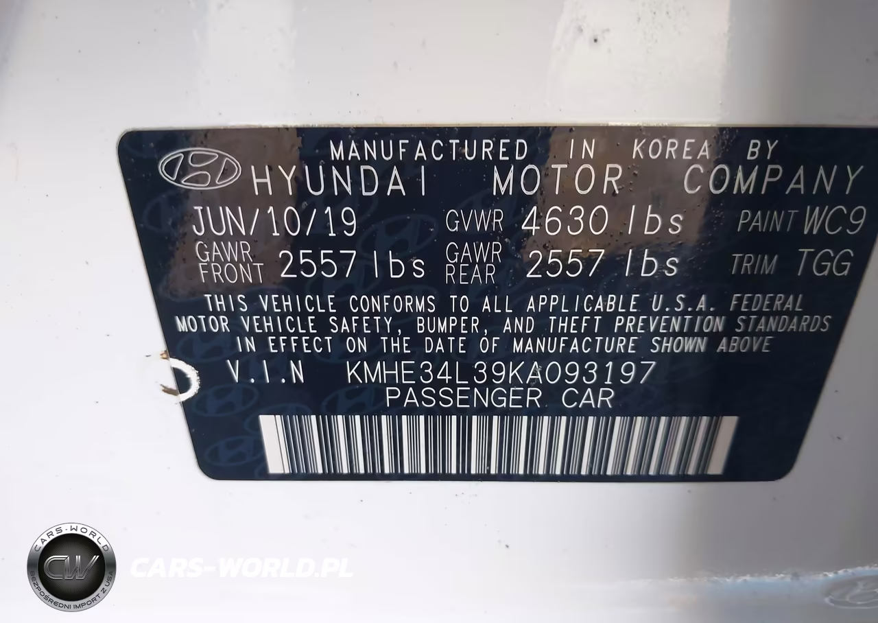 2019 Hyundai Sonata Hybrid Limited VIN:KMHE34L39KA093197 - 9