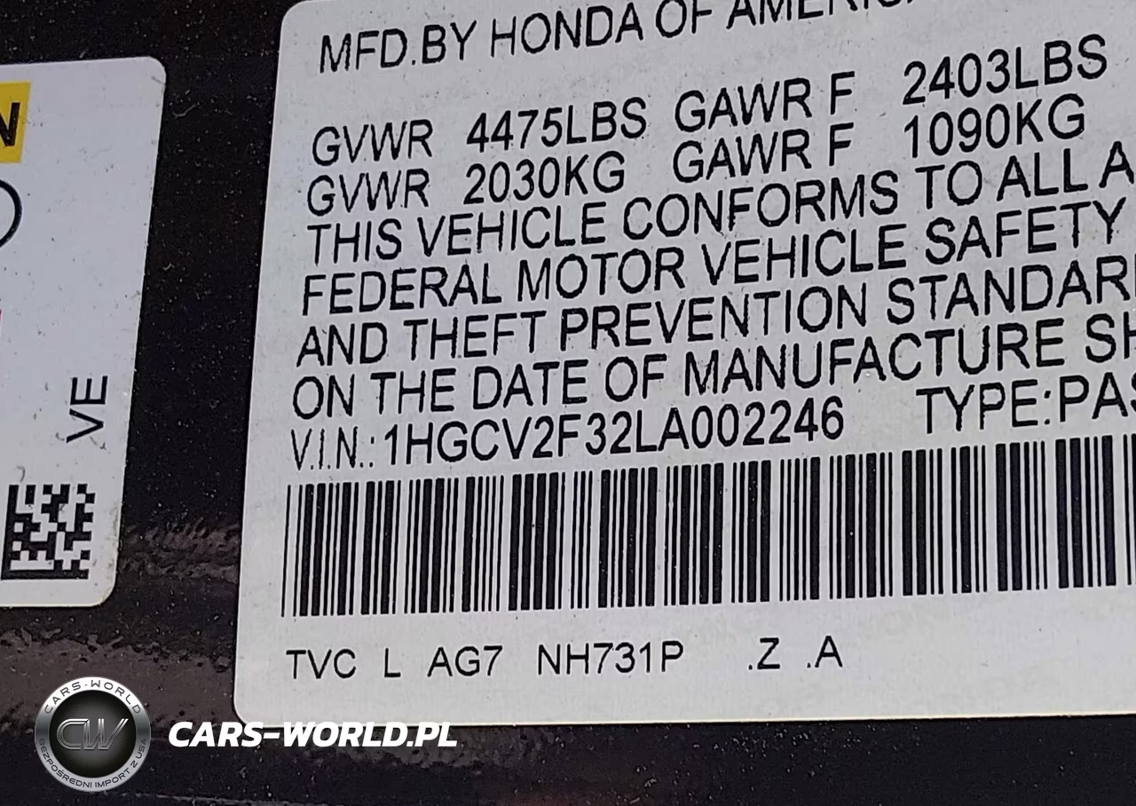 2020 Honda Accord Sport VIN:1HGCV2F32LA002246 - 9